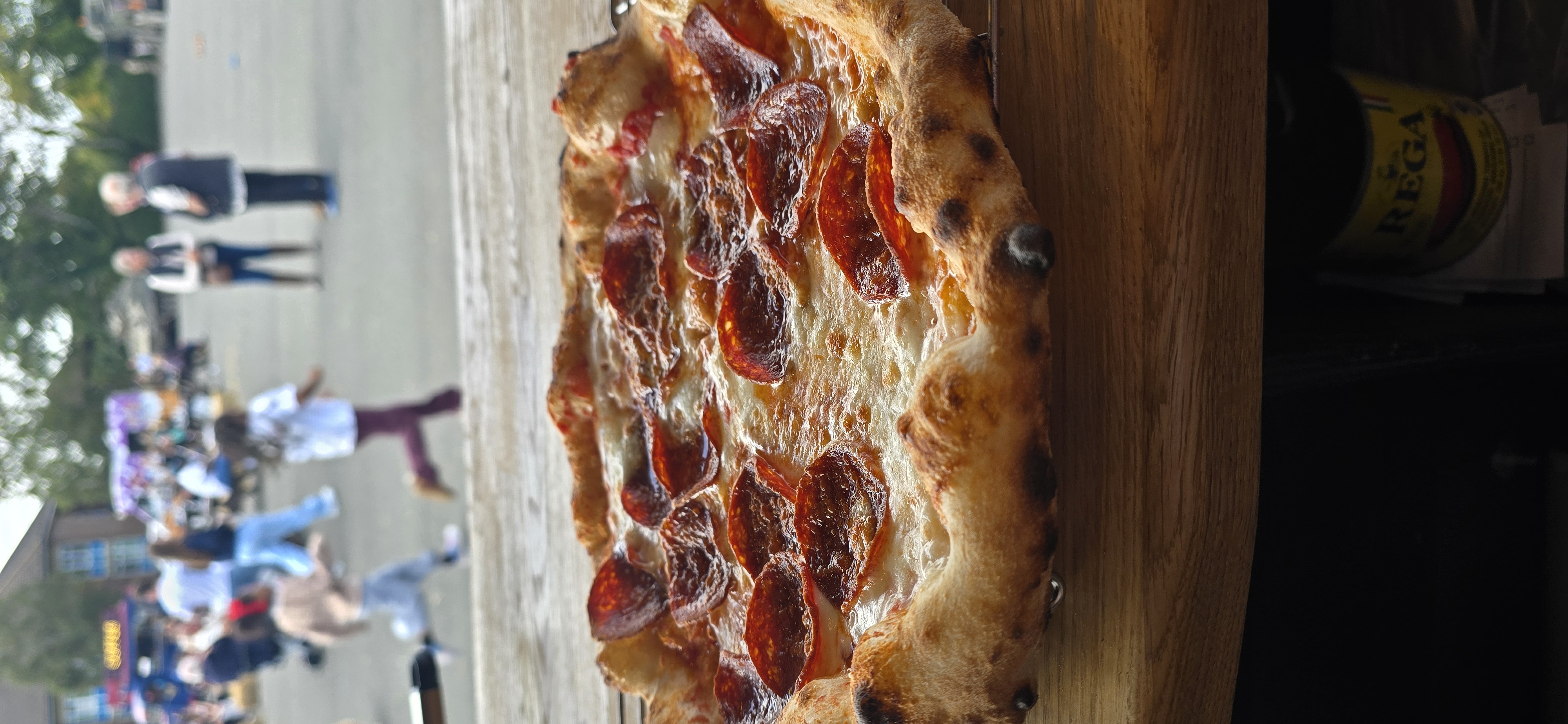 Pepperoni, straight off the stone