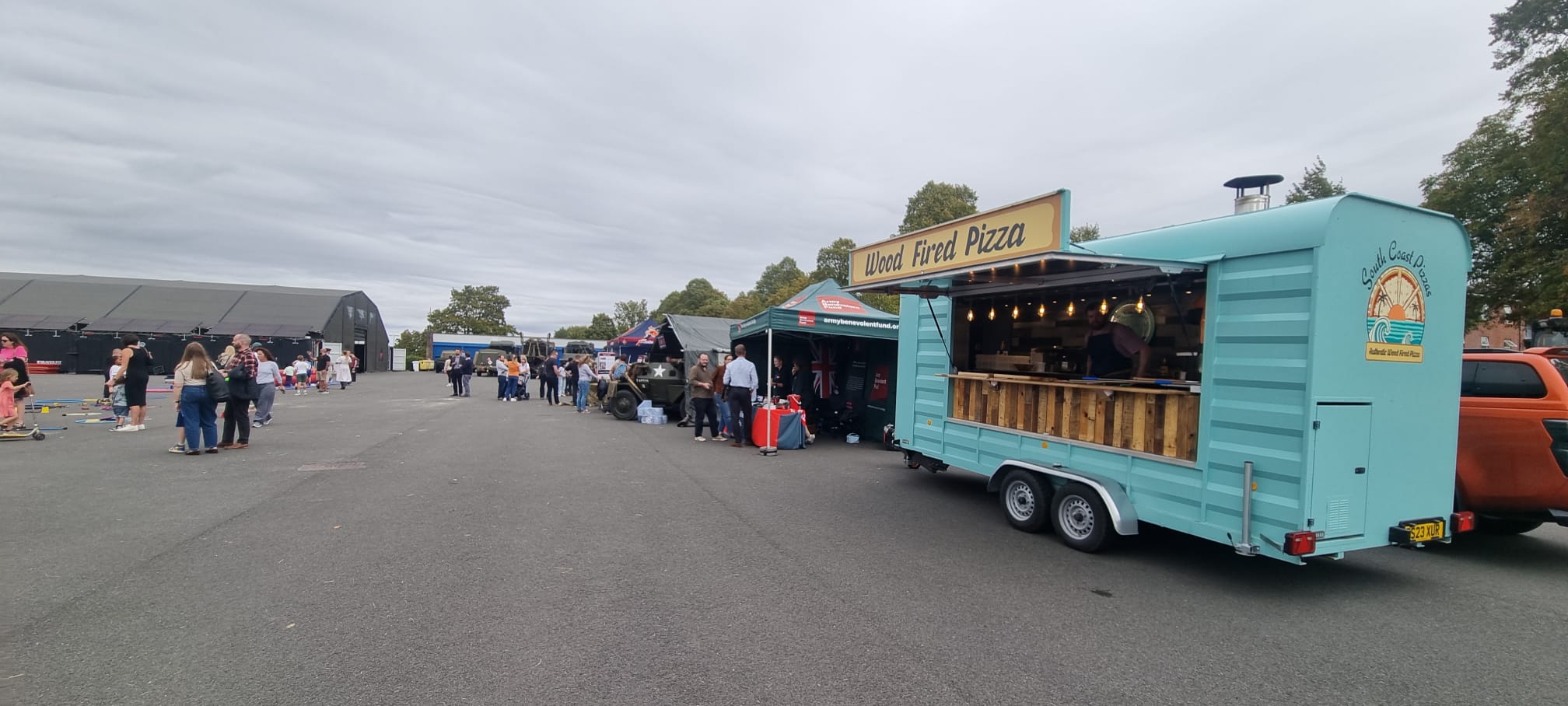 Set up and serving at the show